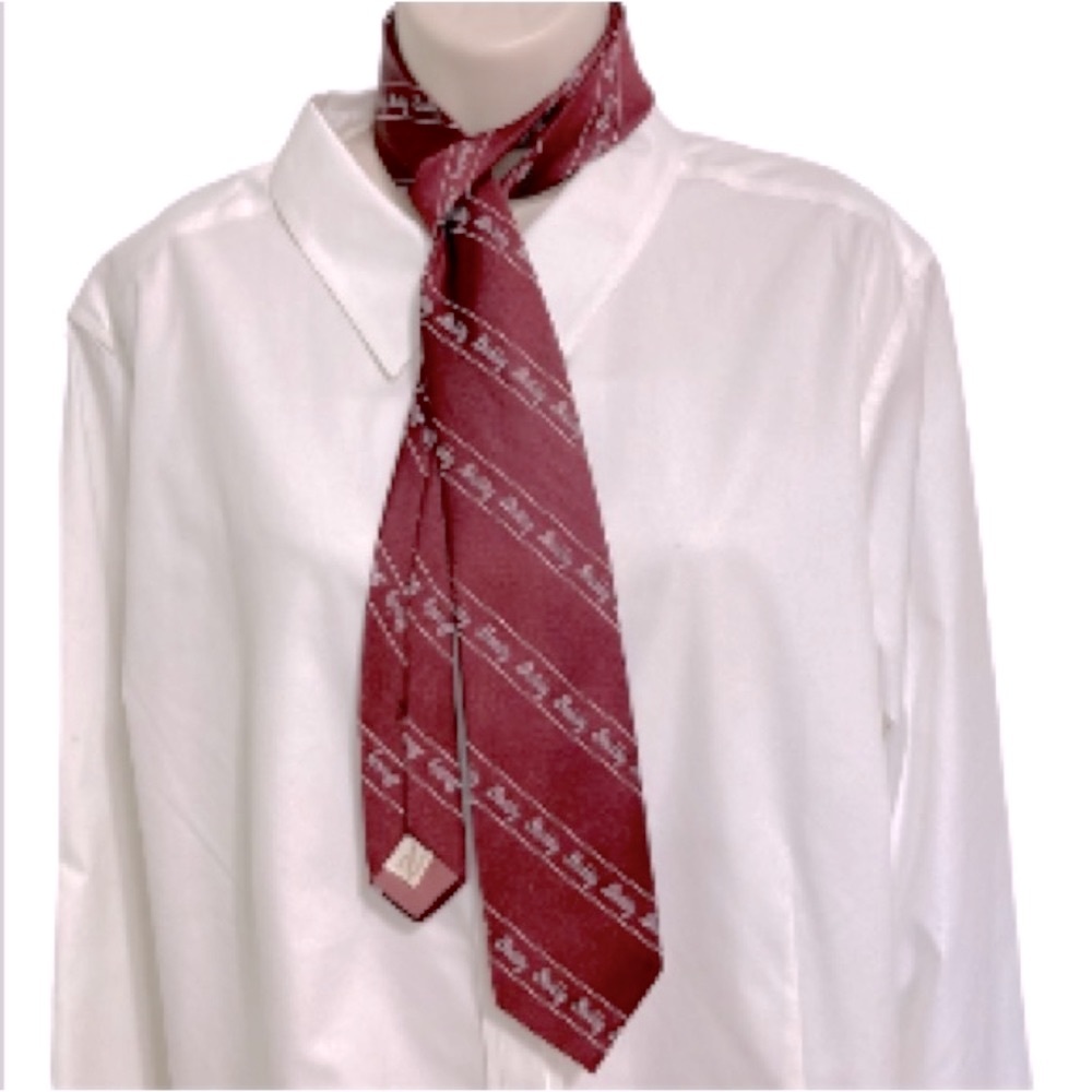 DADDY Maroon Striped Men’s Necktie by Baskin  3 inches Wide